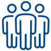 Icono que muestra tres figuras humanas
