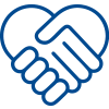 Icono que muestra dos manos estrechadas